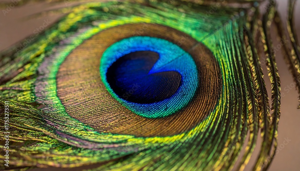 Naklejka premium Closeup of a Peacock Feather Eye.