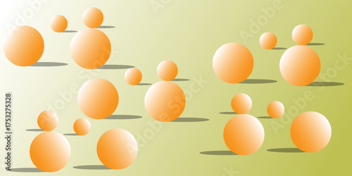 Abstract background with a gradient of yellow and orange. The background features smooth, overlapping circular shapes in yellow and orange. Minimal abstract circles vector gradient background
