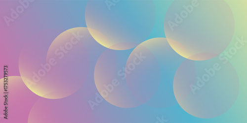 Gradient background with soft pastel colors, featuring blue and yellow hues. The background has a smooth, abstract texture with overlapping circles. Minimal abstract circles vector gradient background