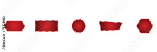 Retro frame, geometric border, casino marquee, game button, abstract shape icon vector illustration.