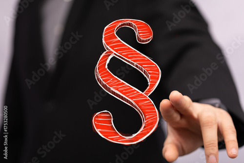 Red paragraph symbol, legal...