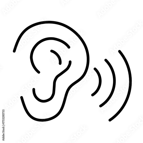Ear listening vector icon