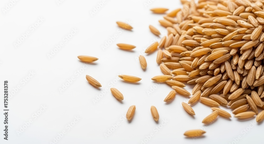 Obraz premium rice seeds on white background