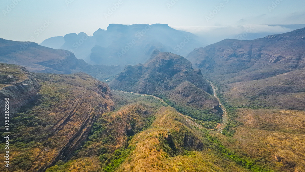 Fototapeta premium Aerial view of South Africa, magnificent cliffs and canyons