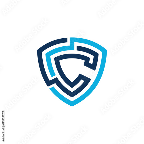 combines the concept of the shield and the letter C