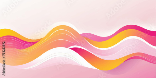 Abstract colorful wave vector illustration background with curve lines and rainbow texture pattern