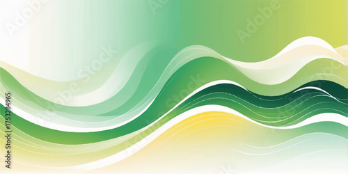 Abstract colorful wave vector illustration with flowing green and blue line pattern for a modern business backdrop design