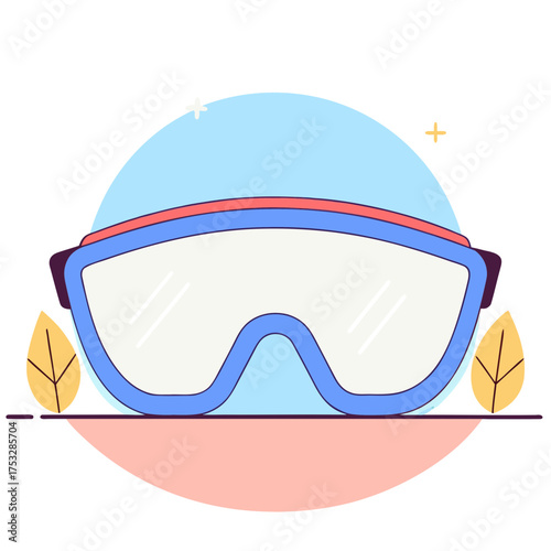 Flat vector illustration of protective goggles