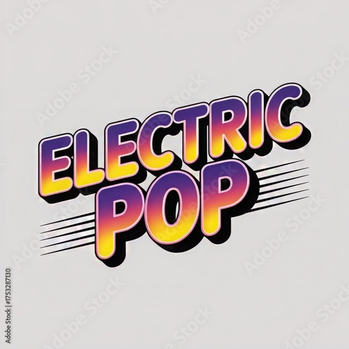 Electric Pop Text Graphic with Retro Design and Vibrant Colors Perfect for Music Related Projects and Creative Design Templates