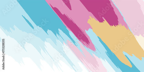 Vibrant, dynamic brushstrokes create an abstract background with a colorful, modern artistic flair, blending hues of blue, pink, and yellow for a lively design.