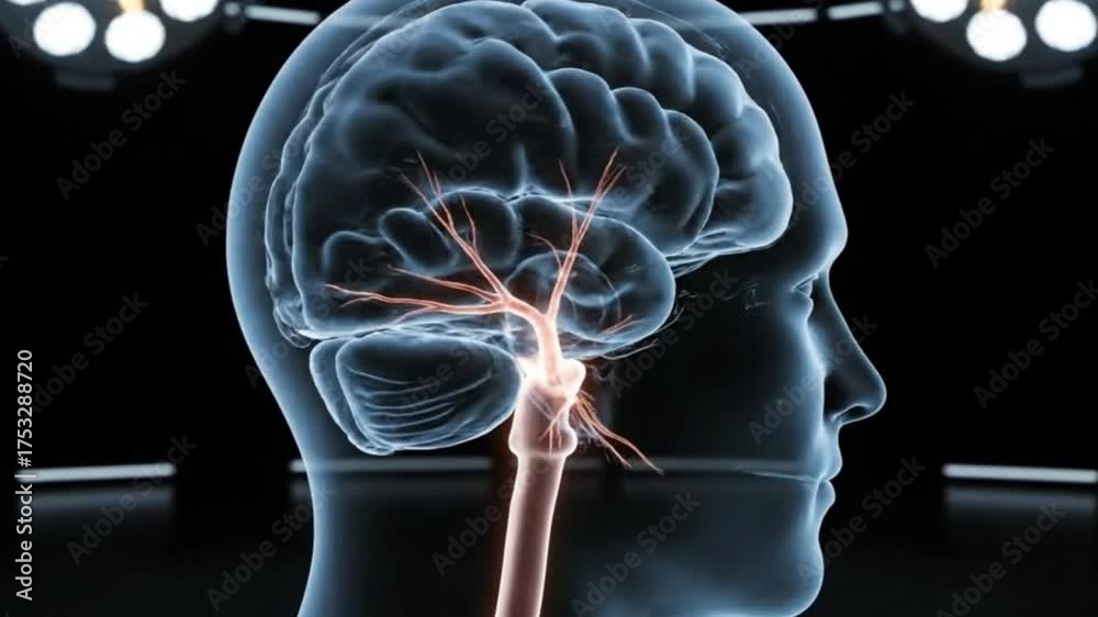 Brain Scan Animation Human Brain 3D X Ray Medical Visualization Neural ...
