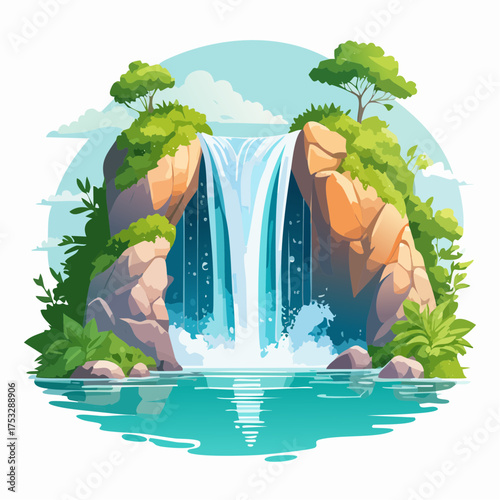 Tosender Wasserfall in tropischem Dschungel