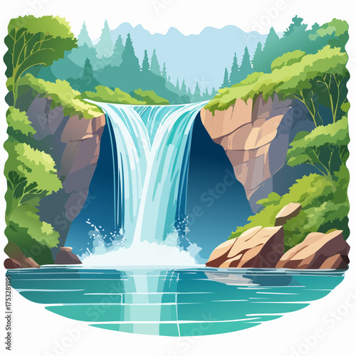 Tosender Wasserfall in tropischem Dschungel