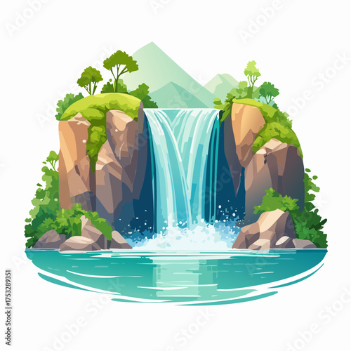 Tosender Wasserfall in tropischem Dschungel
