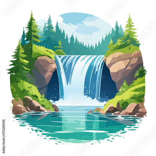 Tosender Wasserfall in tropischem Dschungel