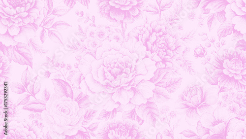 A seamless pink rose floral pattern vector background illustration is perfect for spring wedding card design or textile wallpaper texture