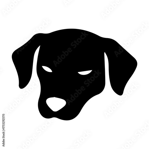 Intrigued canine silhouette with watchful eyes a blend of mystery and loyalty against a stark white