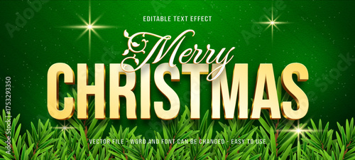 Editable text effect Christmas holiday season vector mockup