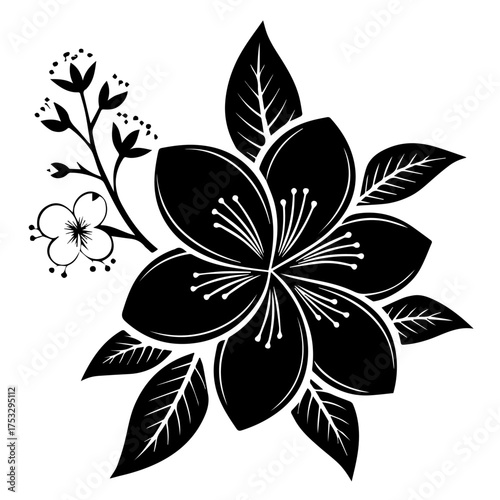 Elegant floral design element perfect for sophisticated invitations and branding projects today