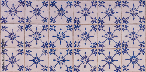 Traditional Portuguese tiles or azulejos. Perfect vintage background.