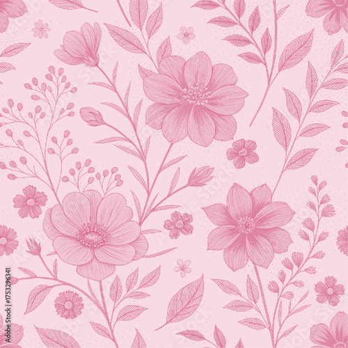 Floral Whispers: A delicate floral pattern whispers elegance and serenity, displaying the subtle beauty of nature in a harmonious design.