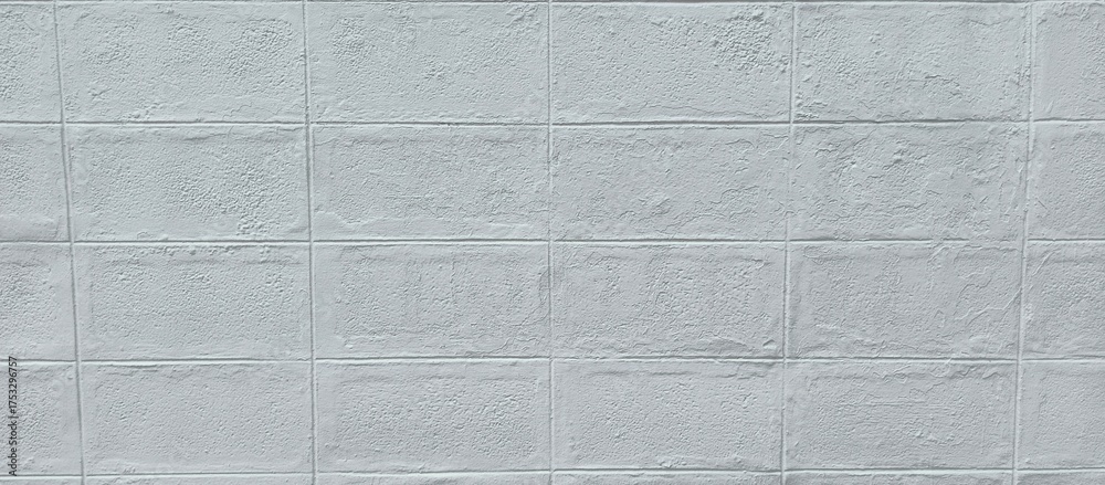 Fototapeta premium White Cement Wall Texture with Tile Pattern Background