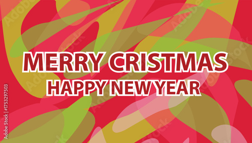 merry chistmas postcard template with abstract background design.eps