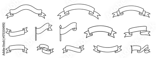 Ribbon banner set. Collection of ribbons, decorative banners, and vector ribbon elements.