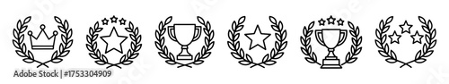 Awards Laurels And Trophies Emblems: Celebration Of Achievement And Recognition