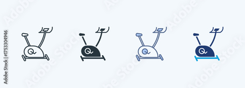 Stationery Bike Multiple Style Icon Collection