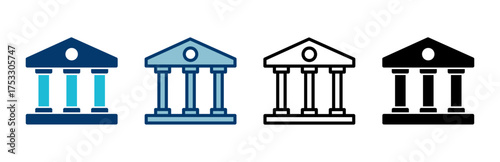 Bank icon vector isolated on white background. bank vector icon, museum, university