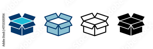 Box icon vector isolated on white background. Cardboard box, packaging open. Box vector icon