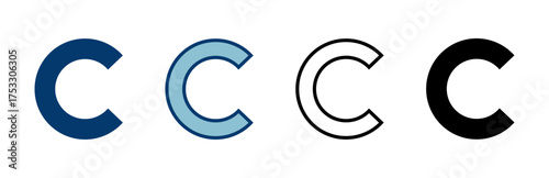 Copyright icon vector isolated on white background. copyright symbols