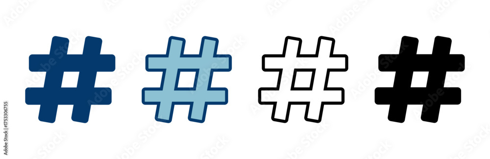 Fototapeta premium Hashtag icon vector isolated on white background. hashtag vector icon