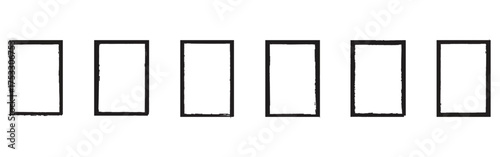 Rectangle frame line. Grunge textured frames. Grunge Brush Stroke Paint Boxes Backgrounds. brush stroke rectangles . Collection of vector paint brush strokes. 