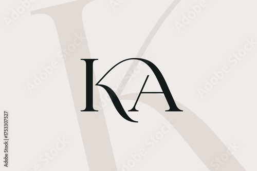 KA or AK letter logo icon design. Classic style luxury initials monogram.
