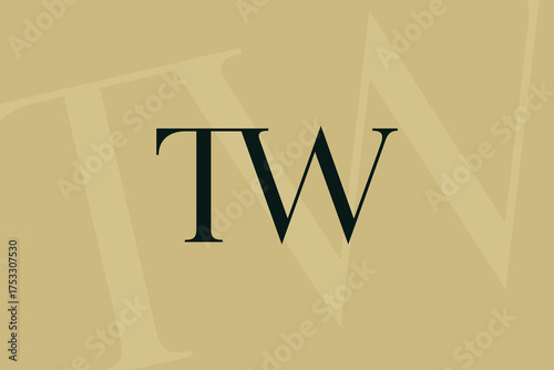 TW or WT letter logo icon design. Classic style luxury initials monogram.