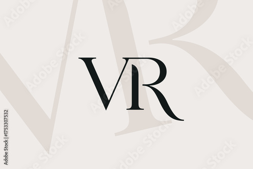 VR or RV letter logo icon design. Classic style luxury initials monogram.
