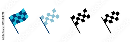 Race flag icon vector isolated on white background. Competition sport flag line vector icon. Racing flag. Start finish flag. Checkered. Start