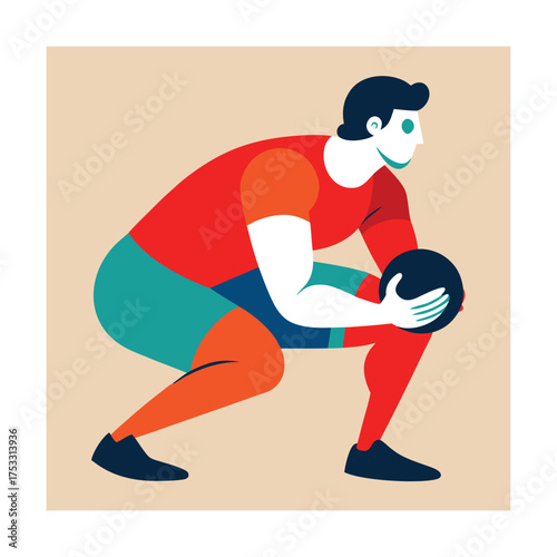 Man in Athletic Gear Holding a Ball sport