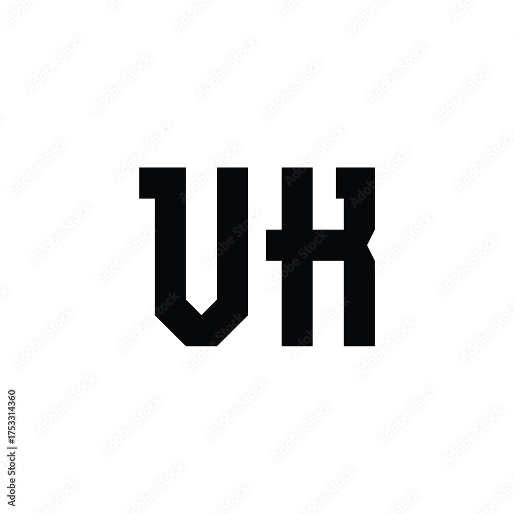 Fototapeta premium VK monogram logo design letter text name symbol monochrome logotype alphabet character simple logo