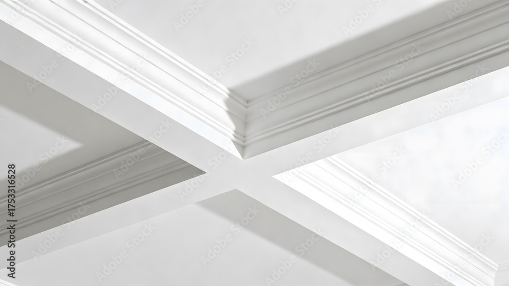Obraz premium White ceiling with decorative molding