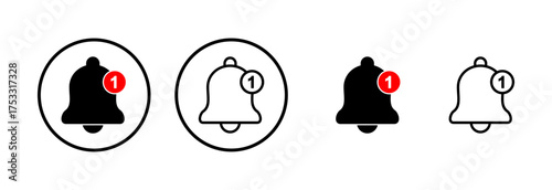 Bell icon logo design. Notification sign and symbol for web site design