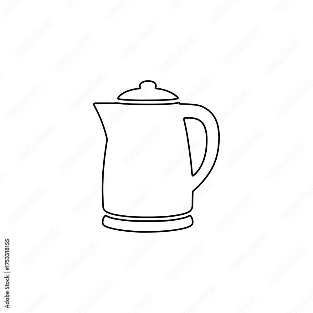 Obraz premium Vector outline icon of an electric kettle