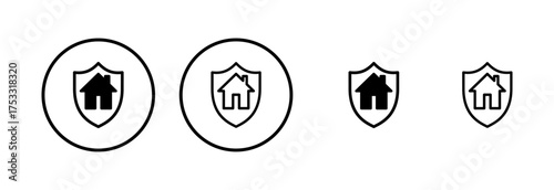 house insurance icon logo design. house protection sign and symbol