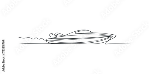 Minimalist jet ski moving across water