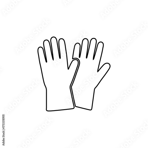 Vector outline icon of gloves