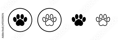 Paw icon logo design. paw print sign and symbol. dog or cat paw