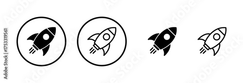 Rocket icon logo design. Startup sign and symbol. rocket launcher icon