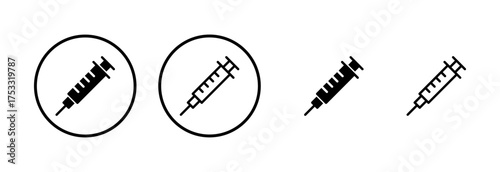 Syringe icon logo design. injection sign and symbol.vaccine icon